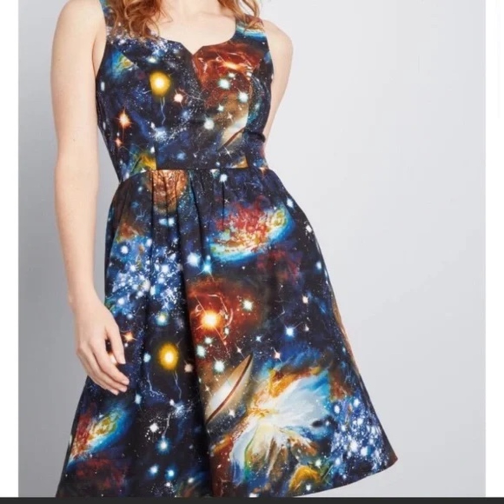 ModCloth Galaxy Print Sleeveless Dress